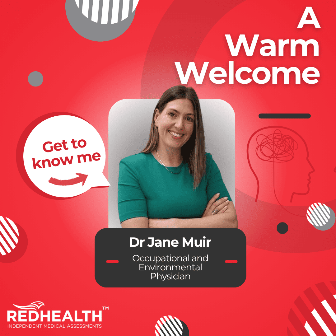 Dr Jane Muir, Occupational and Environmental Physician, smiling in a professional setting.